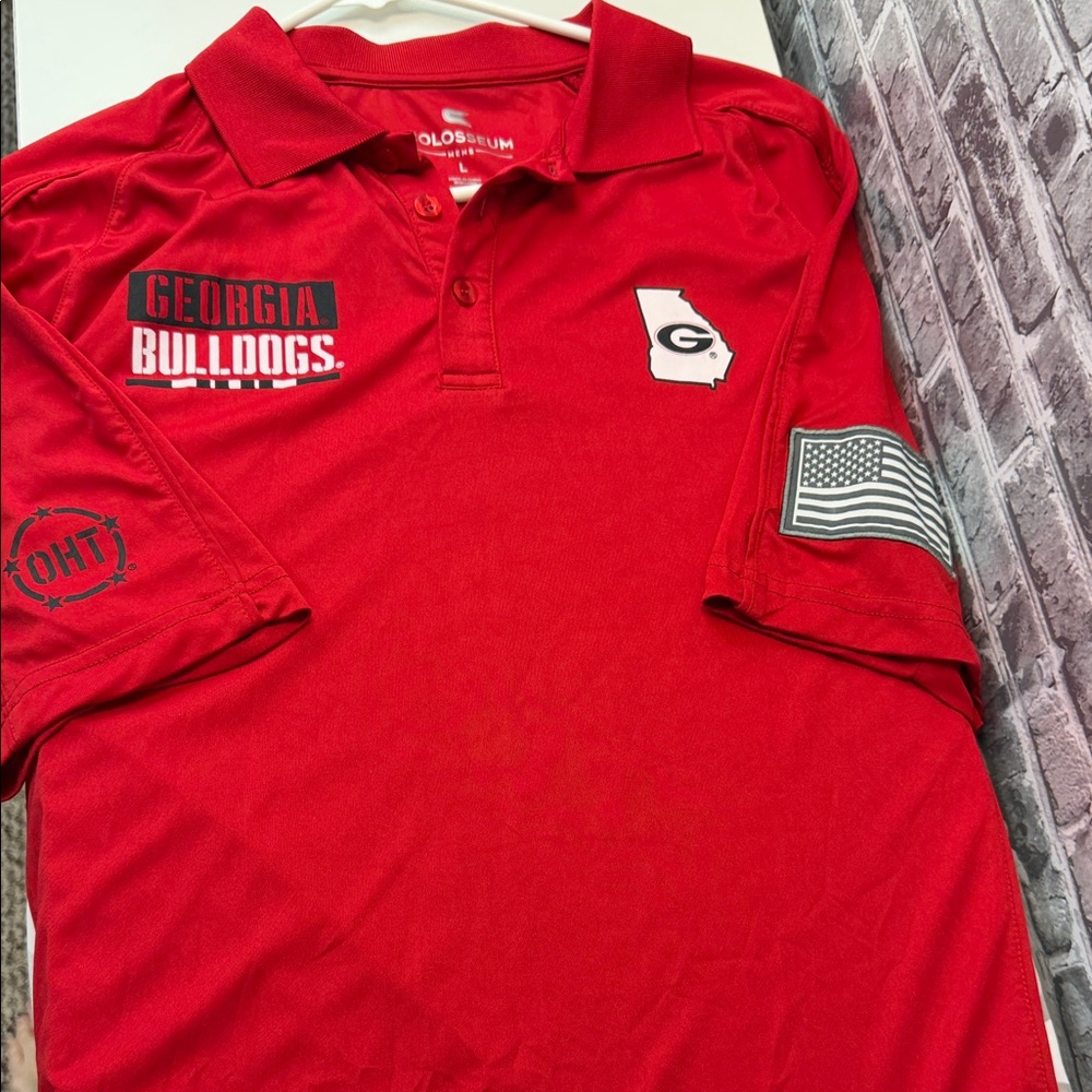 Colosseum‎ Red Georgia Bulldogs Polo with Patches